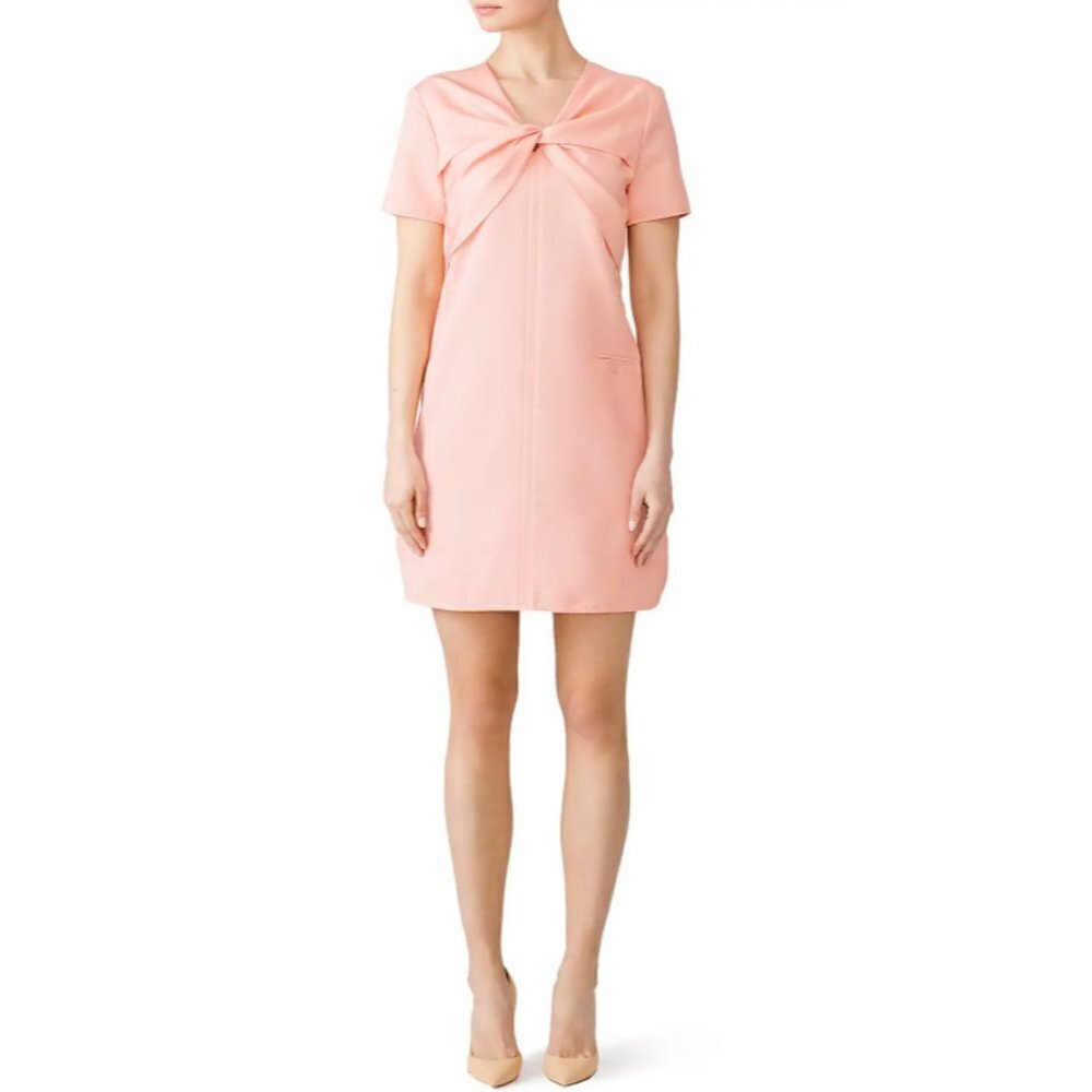 CARVEN Pink Twisted Ottoman Dress Size 42